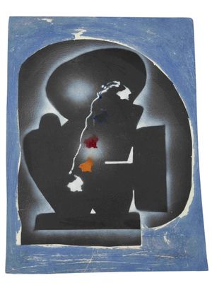 LADISLAS KIJNO (1921-2012) Composition sur fond bleu