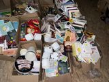 many boxes of items that are sitting on the floor