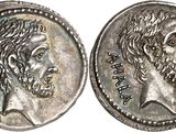 une pièce de monnaie en argent portant l'image d'un visage d'homme