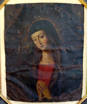 Ecole italienne du XVII°, Vierge en prière, HSC rectangulair…