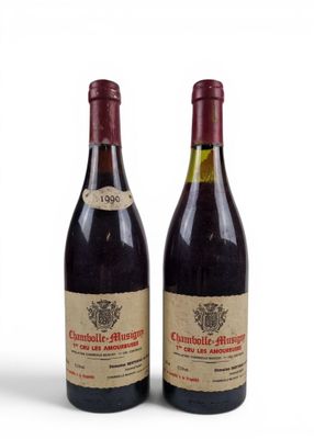 deux bouteilles de vin posées l'une à côté de l'autre sur une surface blanche