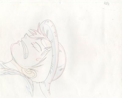 dessin représentant un homme portant un chapeau et des lunettes sur la tête