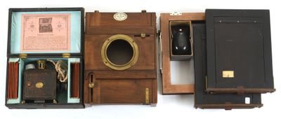 a small wooden box with a camera inside of it