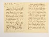 une vieille lettre manuscrite écrite à l'encre noire sur un morceau de papier