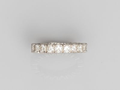 a diamond eternity ring in white gold