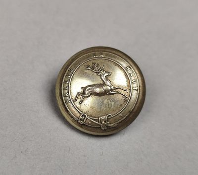 un gros plan sur un bouton doré orné d'un cheval