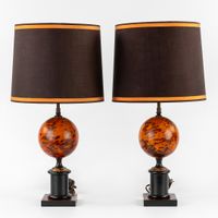 Paire de lampes de table italiennes ornées d’un décor imitat… (photo 3)