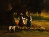 an image of a painting of a group of people in a field