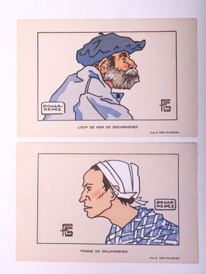 deux dessins humoristiques représentant un homme avec une barbe et une femme avec un turban
