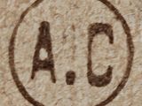 an image of a stamp on a piece of paper that says a c