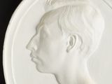 a close up of a picture of a woman ' s profile