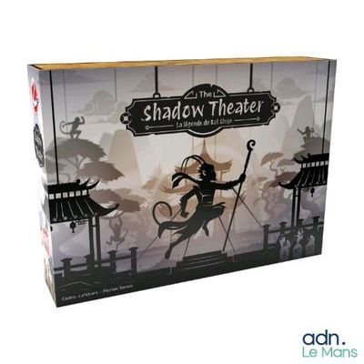the shadow theater board game in a cardboard box