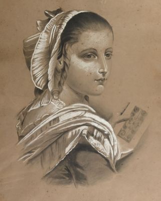 portrait of a young woman with a book in her hand