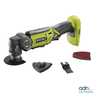 a close up of a cord saw with tools on a white background
