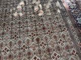 a large oriental rug on the floor in a living room