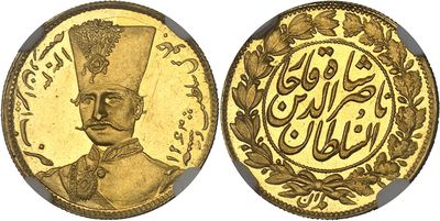 a gold coin with an image of a man in a hat