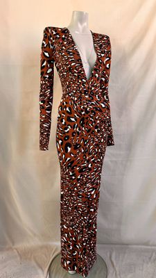 a mannequin dress with a leopard print pattern on it