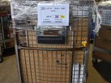 a cart with a lot of boxes on it in a warehouse