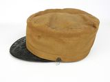 an image of a brown hat with a black hat on top of it