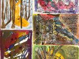 une photo représentant un collage de différents tableaux sur papier