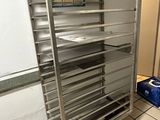 an image of a kitchen with a rack of trays