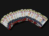 a lot of cards that are sitting on a table