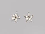 a pair of diamond earrings