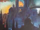 une image représentant la couverture d'un livre avec un château en arrière-plan