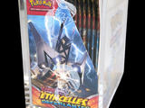 a clear box with a picture of a pokemon figure in it