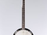 an old banjo with a red pickle on top of it