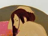 un tableau représentant une femme aux cheveux longs et coiffée d'un chapeau