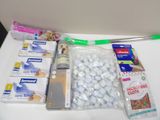 a lot of toothbrushes, toothpaste, toothpaste, toothpaste powder, toothpaste, toothpaste, toothpas