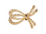 broche en forme de nœud en métal plaqué or avec des pierres en cristal