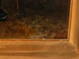 a painting of a person standing in front of a window