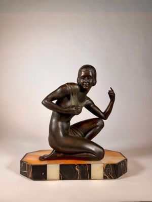 SCOLISSE (XXe siècle) - Art Déco Jeune femme à l'archer Épre…