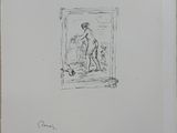 a black and white drawing of a man standing in front of a window