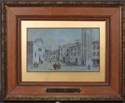 une image représentant un tableau représentant une scène de rue, dans un cadre
