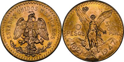a gold coin with an eagle on the front and a bird on the back