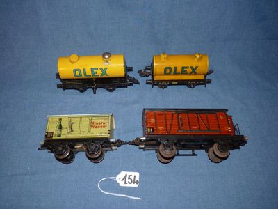 Märklin O : 4 anciens wagons de marchandises en bon état : u…