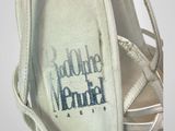 a close up of a pair of shoes with writing on them