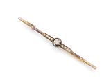 une broche ancienne en forme de lingot, en diamants et en or
