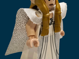 a lego figure of an angel holding a sword