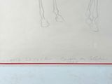 drawing of a horse standing on its hind legs in front of a white background