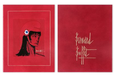 a red book with a drawing of a man in a red hat