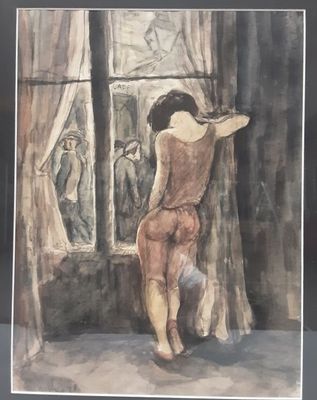 PAILHES Fred (1902-1991). "Prostituée à la fenêtre".