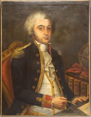 Portrait d'homme XVIII° Officier de marine britannique. - Photo 1