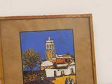 a picture of a picture of a church on the wall