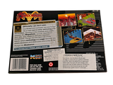 a back cover of a video game with a picture of a baseball game