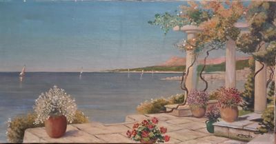 a picture of a painting on the wall of a house