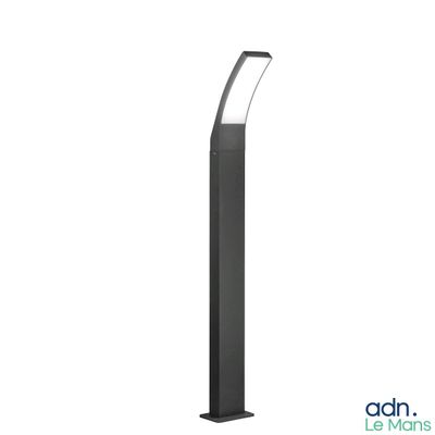 a close up of a black lamp on a white background